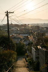 Fototapeta na wymiar 京都 宝塔寺から眺めた夕暮れの街並み