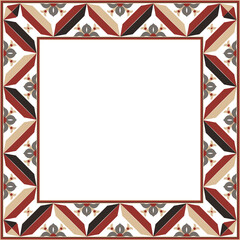 Vintage botanic garden retro pattern stylish square frame