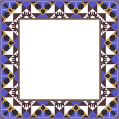 Vintage botanic garden retro pattern stylish square frame