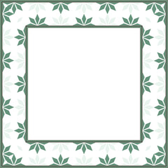 Vintage botanic garden retro pattern stylish square frame