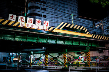 渋谷の高架下の夜景