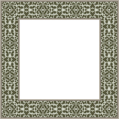 Vintage botanic garden retro pattern stylish square frame