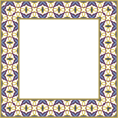 Obraz premium Vintage botanic garden retro pattern stylish square frame