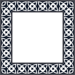 Obraz premium Vintage pattern stylish square frame spiral star cruve cross chain