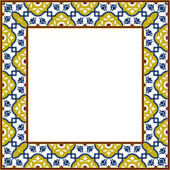 Vintage botanic garden retro pattern stylish square frame