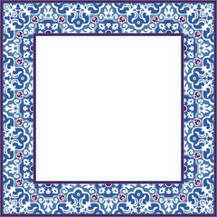 Vintage botanic garden retro pattern stylish square frame