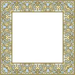 Vintage botanic garden retro pattern stylish square frame