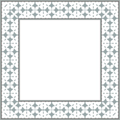 Vintage pattern stylish square frame curve cross geometry