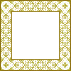 Vintage botanic garden flower retro pattern stylish square frame