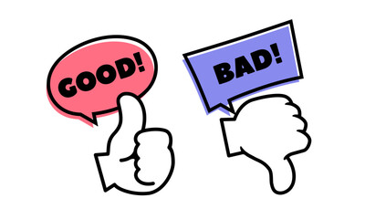 ナイス いいね バッド アイコン ベクターイラスト