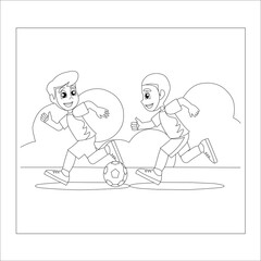 funny playing coloring page for kids 