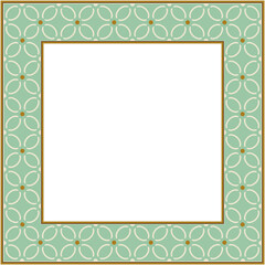 Vintage pattern stylish square frame curve cross line