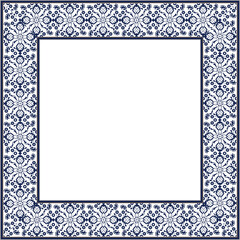 Vintage botanic garden retro pattern stylish square frame