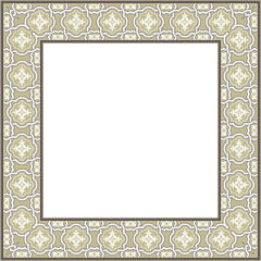 Vintage botanic garden retro pattern stylish square frame