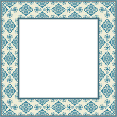 Vintage botanic garden retro pattern stylish square frame