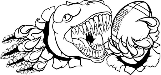 Dinosaur American Football Animal Sports Mascot