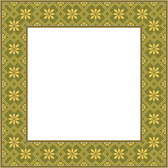 Vintage botanic garden retro pattern stylish square frame