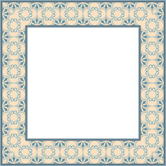 Vintage botanic garden retro pattern stylish square frame