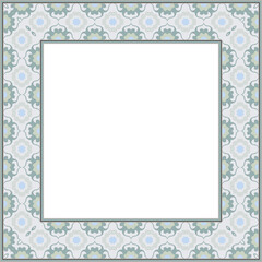 Vintage botanic garden retro pattern stylish square frame