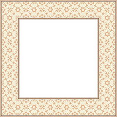 Vintage botanic garden retro pattern stylish square frame