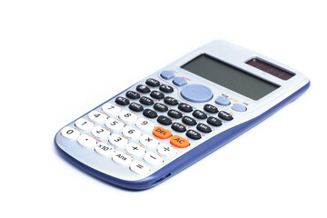  Close up formula digital calculator on the top white background