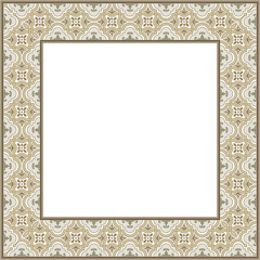 Vintage botanic garden retro pattern stylish square frame
