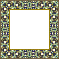 Vintage botanic garden retro pattern stylish square frame