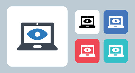 Spy icon - vector illustration . Spy, eye, secret, Laptop, Computer, Spyware, Surveillance, Camera, Security, control, sign, symbol, flat, icons .