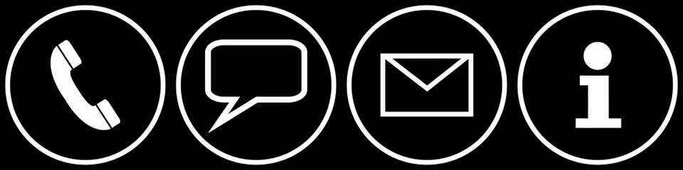 Fototapeta premium Kontakt und Service Banner für Website schwarz weiß