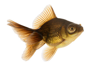 Gold Fish on White Background