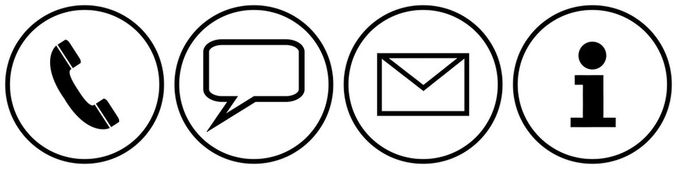 Naklejka premium Kontakt und Service Banner für Website weiß schwarz