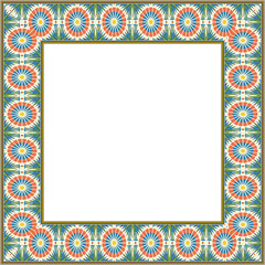 Fototapeta premium Vintage botanic garden retro pattern stylish square frame