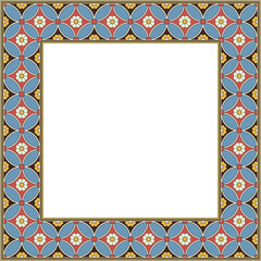 Vintage pattern stylish square frame circle cross line flower