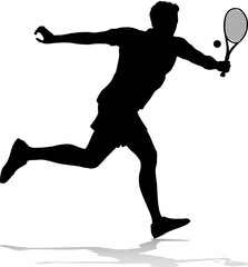 Tennis Silhouette Sport Player Man