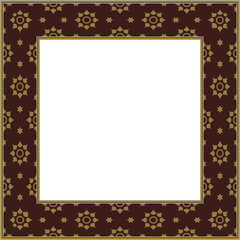 Vintage botanic garden retro pattern stylish square frame
