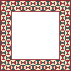 Vintage pattern stylish square frame polygon geometry cross