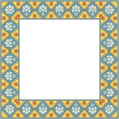 Obraz premium Vintage botanic garden retro pattern stylish square frame