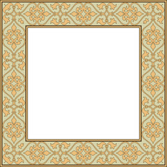 Vintage botanic garden retro pattern stylish square frame