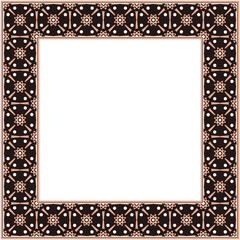 Vintage botanic garden retro pattern stylish square frame