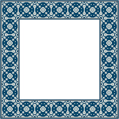 Vintage botanic garden retro pattern stylish square frame