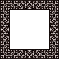 Vintage botanic garden retro pattern stylish square frame