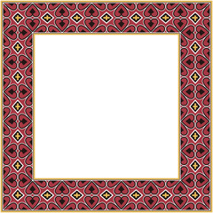 Vintage pattern stylish square frame red love heart cross