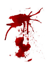 horror illustration abstract red paint splash, blood stain isolated on blank space.