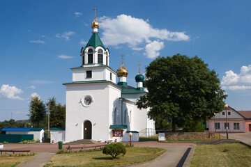 Fototapeta na wymiar Old ancient Holy Trinity Church in Mir township, Grodno region, Belarus.