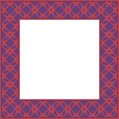 Vintage pattern stylish square frame rhombus geometry cross line