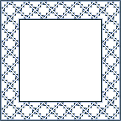 Vintage pattern stylish square frame rhombus geometry cross