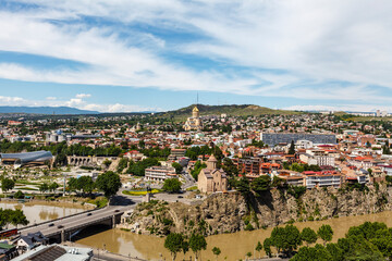 Fototapeta na wymiar Panorama view at the historical center of Tbilisi, Georgia, Europe