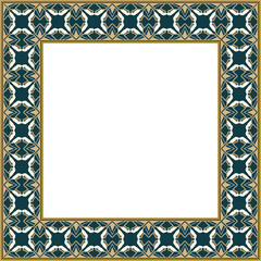 Vintage botanic garden retro pattern stylish square frame