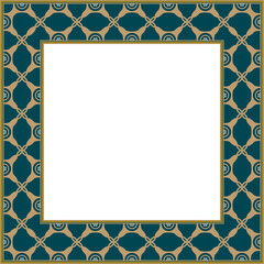 Vintage botanic garden retro pattern stylish square frame