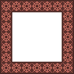 Vintage botanic garden retro pattern stylish square frame